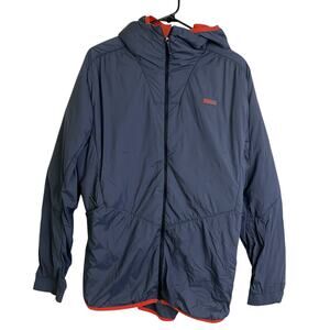 Hoka Mens Hybrid Run Jacket Large Blue Full Zip Lightweight Outdoors Jog Train